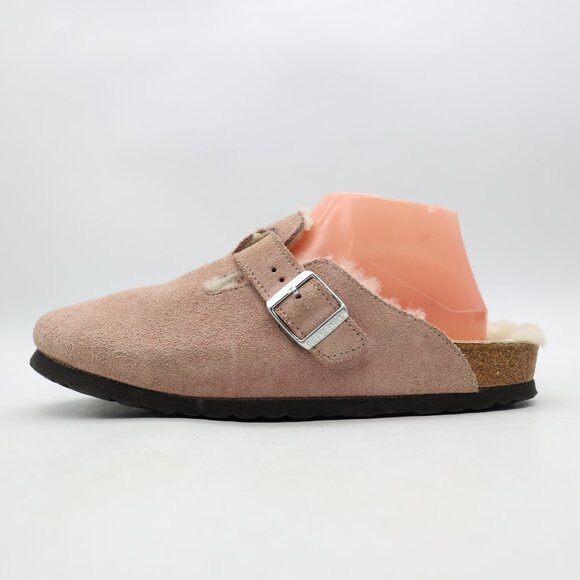 Birkenstock Boston Shearling Womens US Size 10 EU 41 Light Rose Suede Slip On - Picture 3 of 13